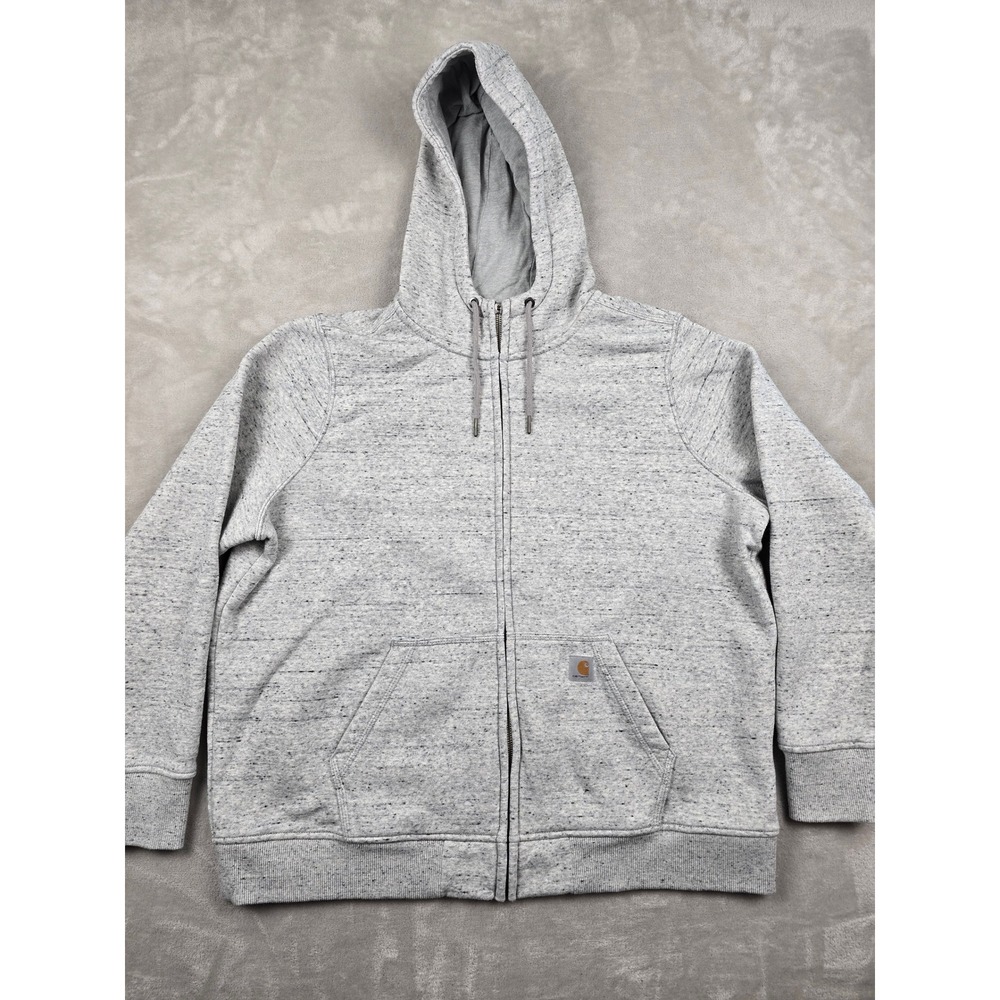 Carhartt Clarksburg Relaxed Zip Up Hoodie Women XXL Gray Sweatshirt 102788 *Read